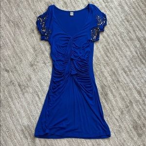 NWOT Free People Stretch Bright Blue Dress